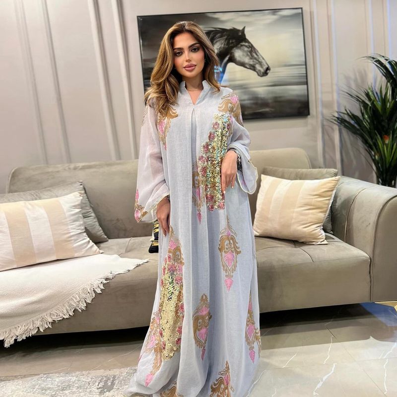 Muslimische Abaya Mit Seilstickerei, Damenrobe, Tradicionell, Modern, Wunderschön, Ramadan_voghion.com