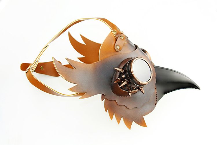 Steampunk medieval Plague Beak Mask Halloween PU Animal mask bar props_voghion.com