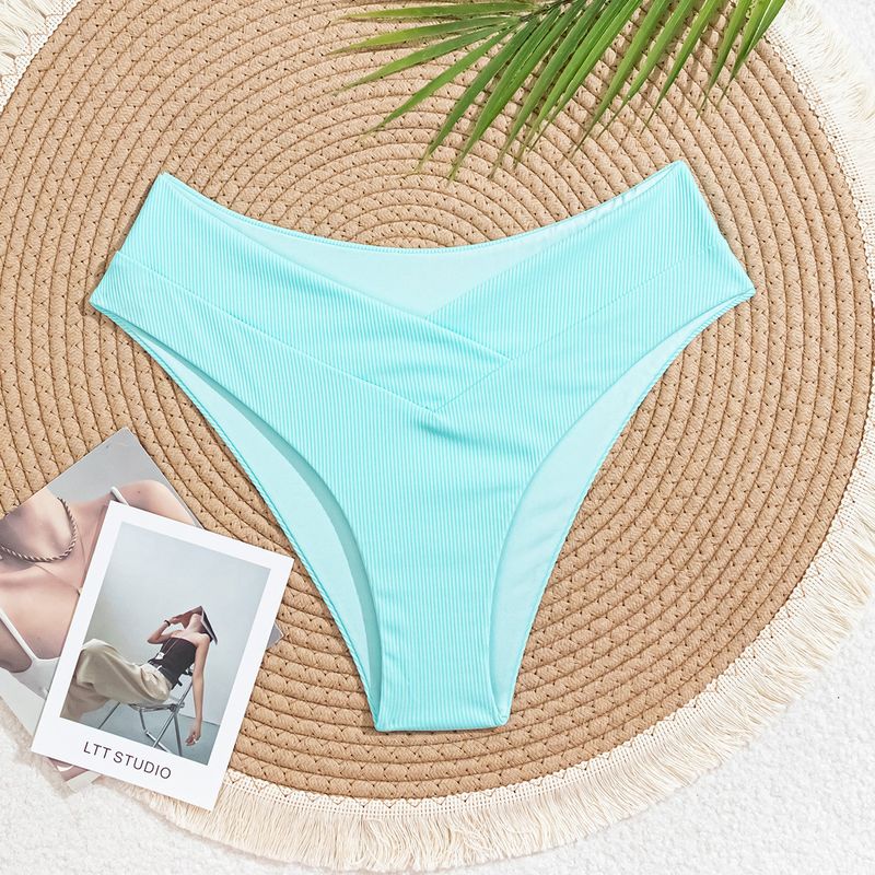 Costume da bagno da donna a vita alta, in tessuto morbido con motivo a croce a righe verticali, per spiaggia, vacanze, piscina e feste_voghion.com