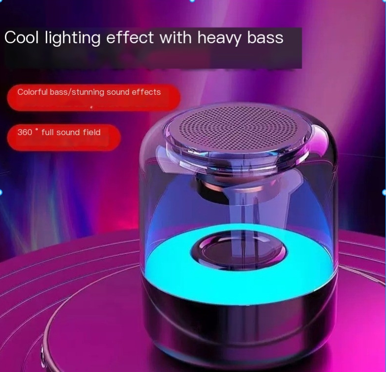 Langaton Bluetooth-kaiutin, suuren äänenvoimakkuuden minikaiutin, RGB-ulkokäyttöinen kannettava kannettava kannettava autoon asennettu pieni teräskanuuna_voghion.com