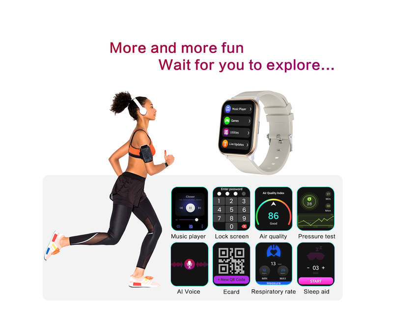 NOVO smartwatch de 1,99", unissex, rastreador de condicionamento físico com rastreador de calorias, pedômetro, mais de 100 modos de exercício_voghion.com
