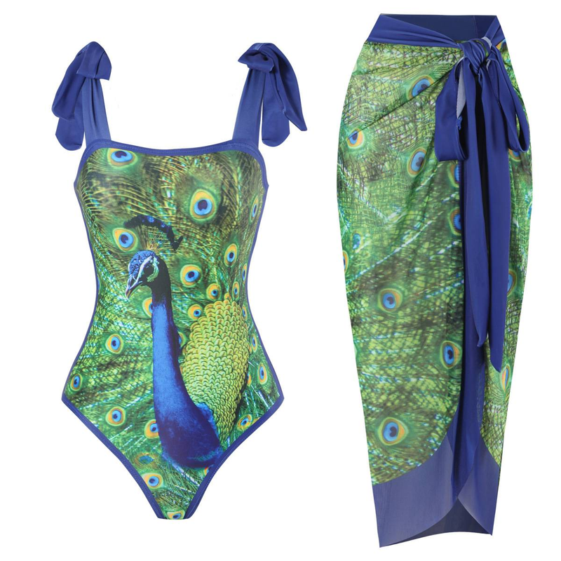 Women's Clothing Two Piece Skirt Multi Color Print Sexy Bikini Set_voghion.com