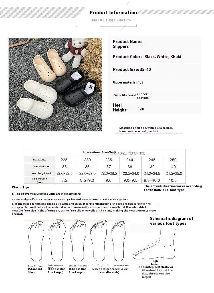 4CM Platform Clogs For Women, Non-Slip Beach Sandals With 500+ Airflow Holes, Arch Support Quick-Dry Slides For Travel/Home_voghion.com