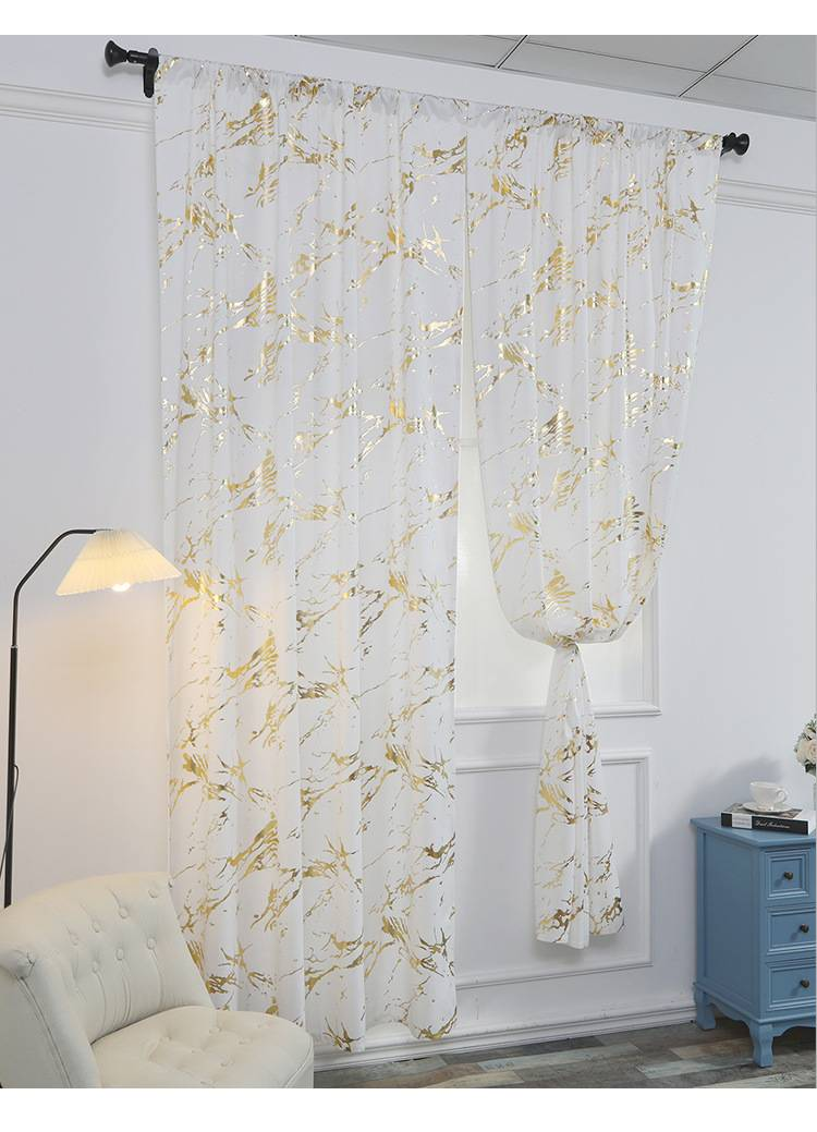 Gold Foil Embroidered Velvet Curtains – Modern Blackout Drapes For Living Room, Bedroom & Commercial Spaces (Green/Grey/Black/White)_voghion.com