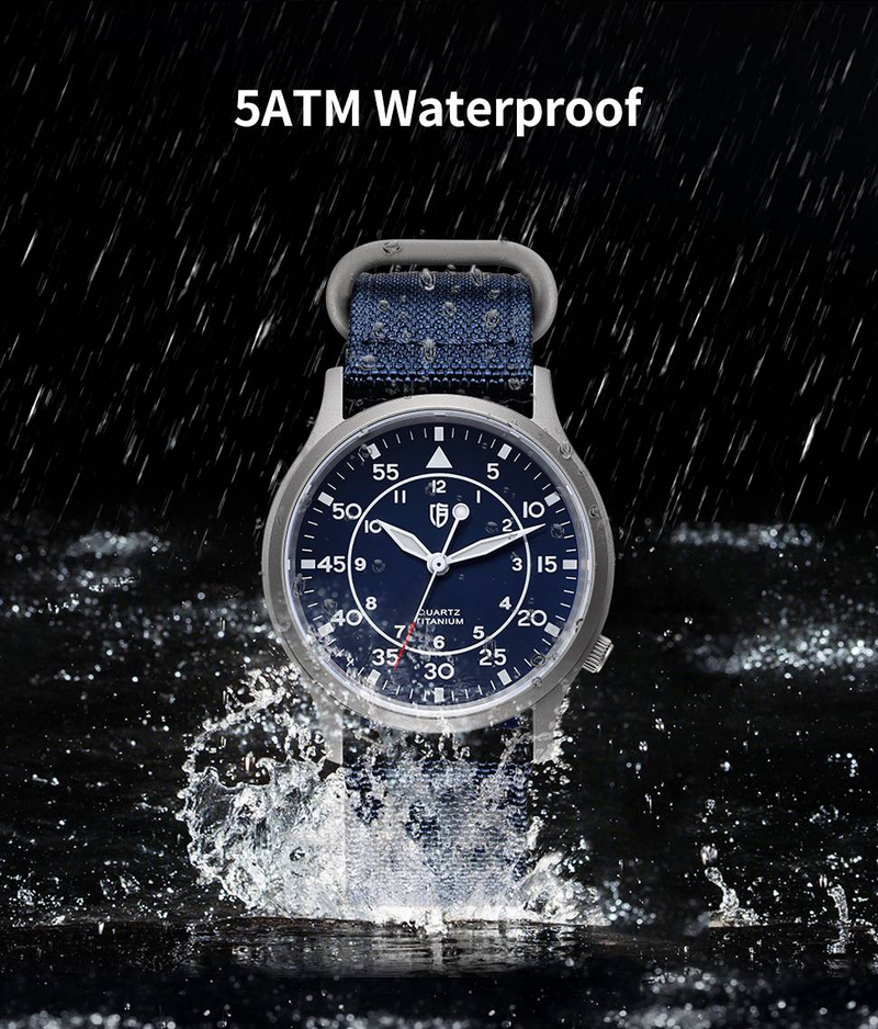 BERNY Titanium Watches For Men Unisex Military Sport Nylon Strap Luminous Analog Quartz Field Watch 5ATM Waterproof Army Tactical Casual Wristwatch_voghion.com