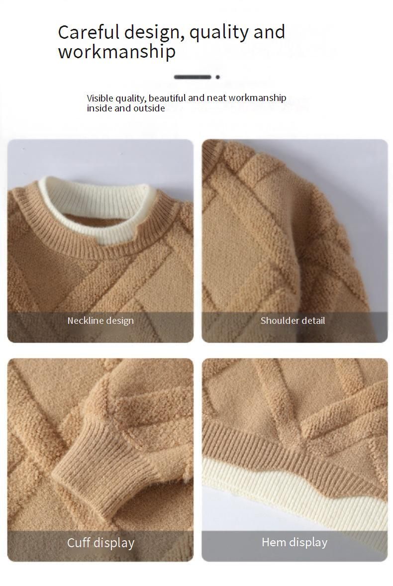 Maglione oversize alla moda da uomo – Pullover spesso a collo alto (morbido misto modal, vestibilità comoda, stile streetwear giovanile)_voghion.com