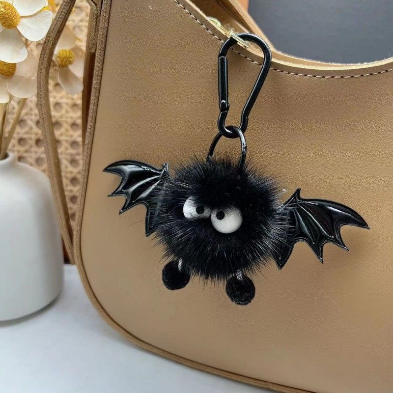 Adorabile portachiavi a forma di diavolo per Halloween - Ciondolo in pelliccia sintetica per borsa, zaino e chiavi dell'auto - Grazioso accessorio gotico per donne e uomini_voghion.com