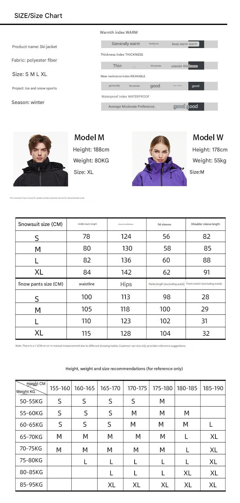 NOKO - Waterdichte snowboard- en skipakken en -broeken voor dames en heren, nieuwe skipaksets._voghion.com