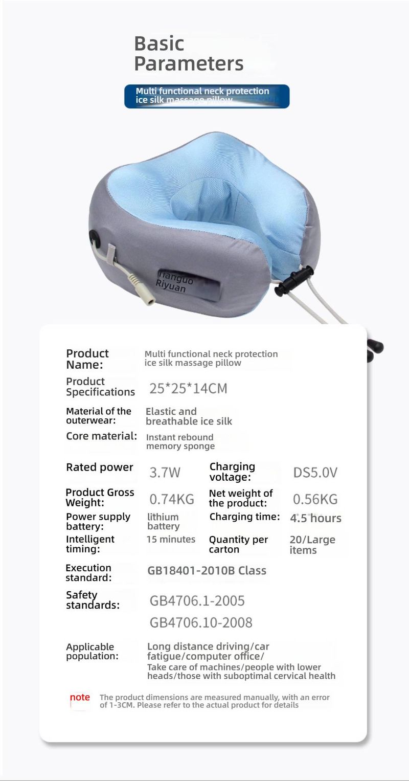 Masajeador de cuello con calor y vibración, 3 velocidades de amasamiento, recargable por USB, portátil para oficina, coche y viajes (gris, azul y rosa, certificado CE)_voghion.com