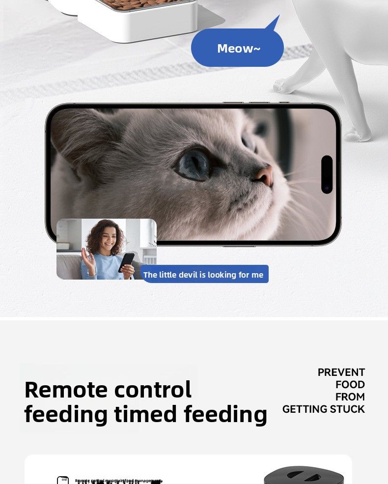 Automatic Feeder For Cats And Dogs, Intelligent Timing And Quantitative Feeder For Cats And Pets, Cat Food And Dog Food Feeder, Video Available_voghion.com