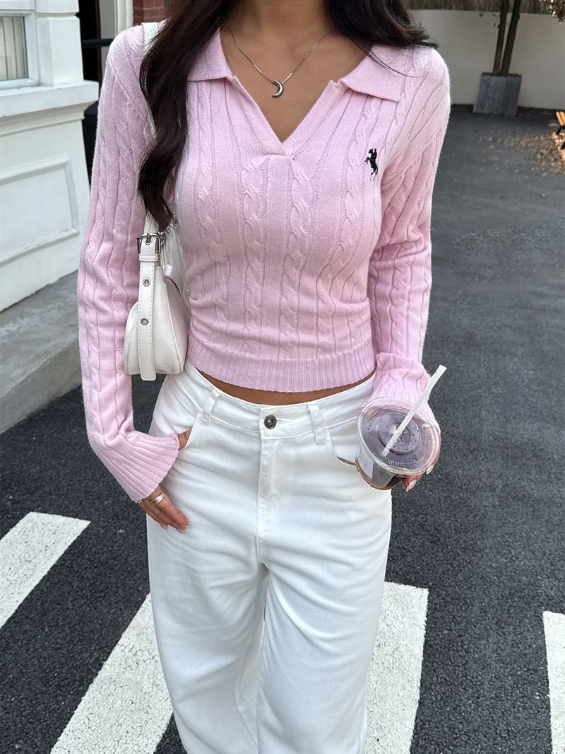Y2K Women's Wool Blend Sweater - Long Sleeve Retro Pullover For Casual & Street Style_voghion.com