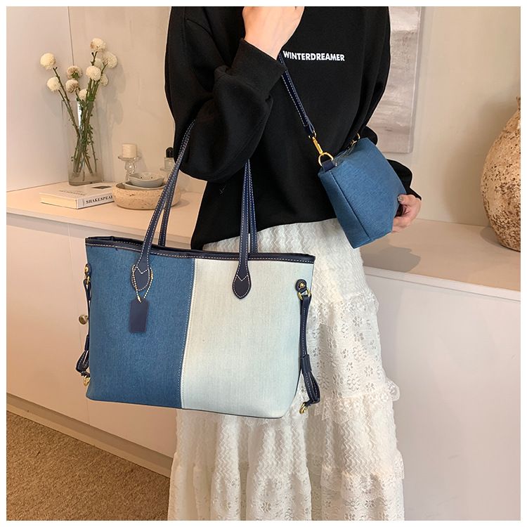 Borsa a tracolla in denim da donna, nuova moda, di alta qualità, grande, versatile, a tracolla_voghion.com