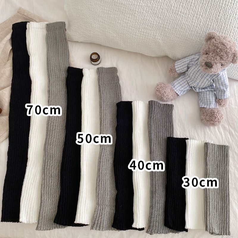 Stiefel-Baumwollflorsocken für Damen, vertikal gestreift, mittelkalb, gestrickte Wolle, Frühling und Herbst, lang, über dem Knie, JK College_voghion.com