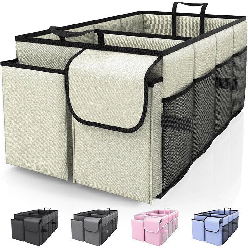 Mehrzweck-Reise-Organizer-Würfel – 900D PVC-Aufbewahrungsbox, modernes minimalistisches Design für Kleidung und Accessoires, Schwarz und Beige_voghion.com