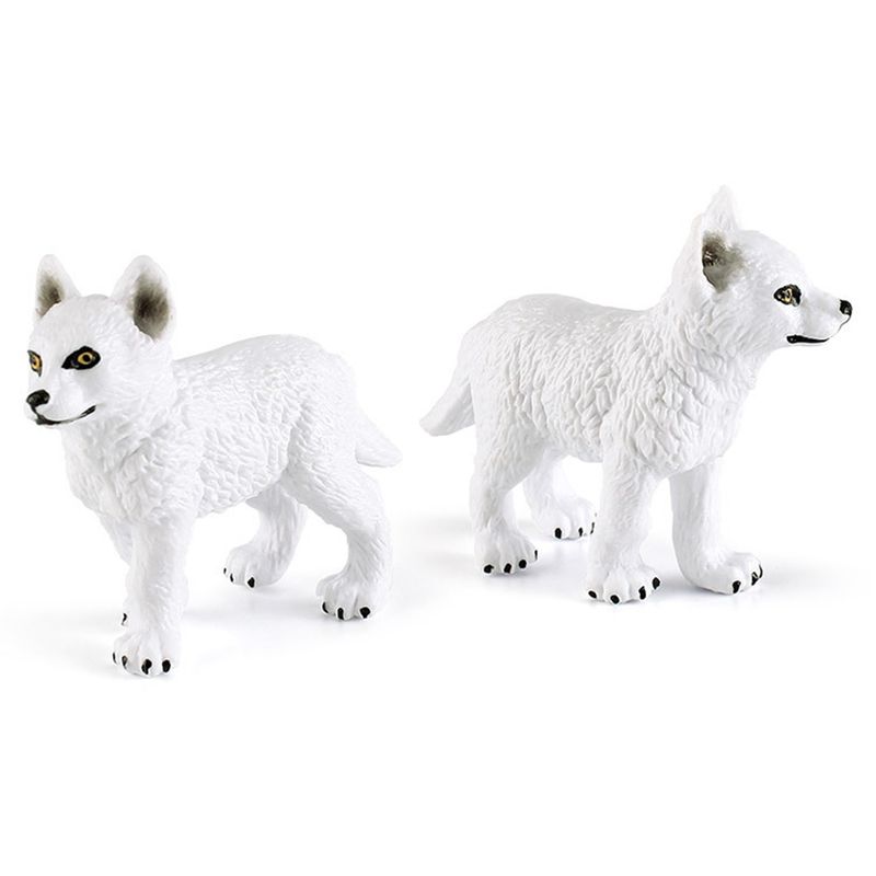 Arctic Wolf Model Various Realistic White Wolf Static Model Ornament Plastic Wild Animal Figurine Mini TV Table Decor Kids Educational Toy_voghion.com