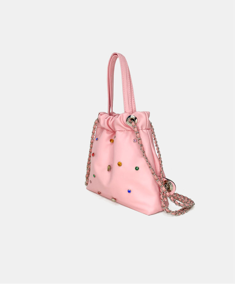 Korean version of niche design silver gem backpack women's 2023 new chain all-match large-capacity class backpack_voghion.com