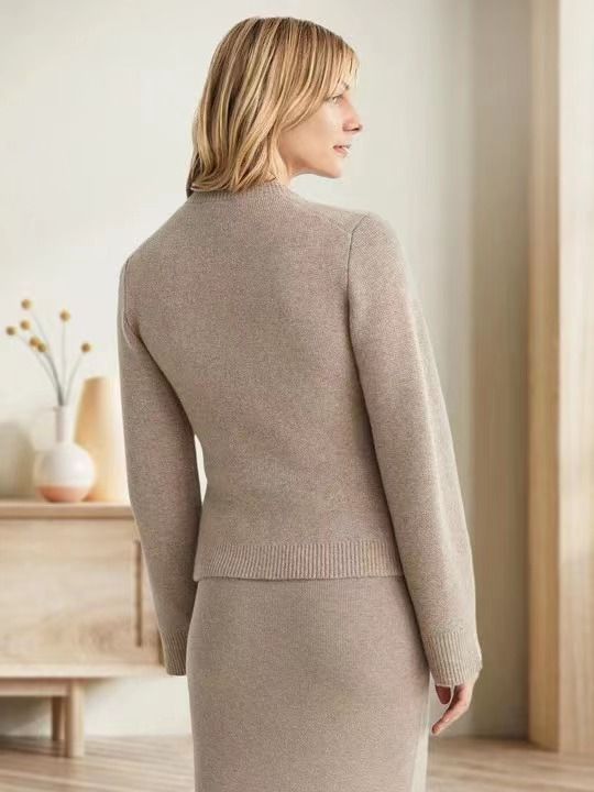 Soft Lambswool Cardigan Women's Knit Sweater Coat - Elegant Oversized Open Front Pullover With Button Closure_voghion.com