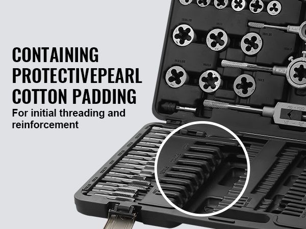 VEVOR Tap and Die Set, 110-Piece Include Metric Size M2 to M18, Bearing Steel Taps and Dies, Essential Threading Tool for Cutting External Internal Th_voghion.com