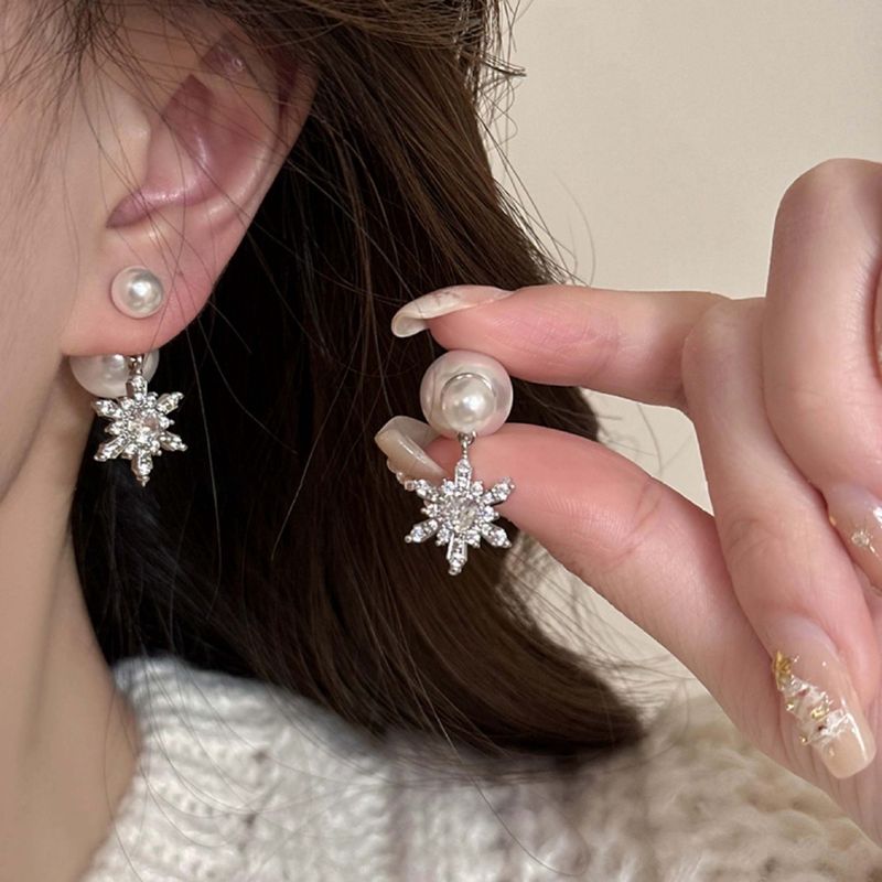 ins Style Simple Silver Needle Versatile Earrings Light Luxury Commuter Metal Circle Earrings Women's High-end Earrings_voghion.com