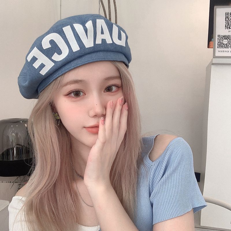 Heißer Verkauf Y2K Frauen Baskenmütze Hut Herbst Französisch Künstler Maler Caps Winter Brief Drucken Achteckige Baskenmütze Hüte Elegante Dame Beanies Cap_voghion.com