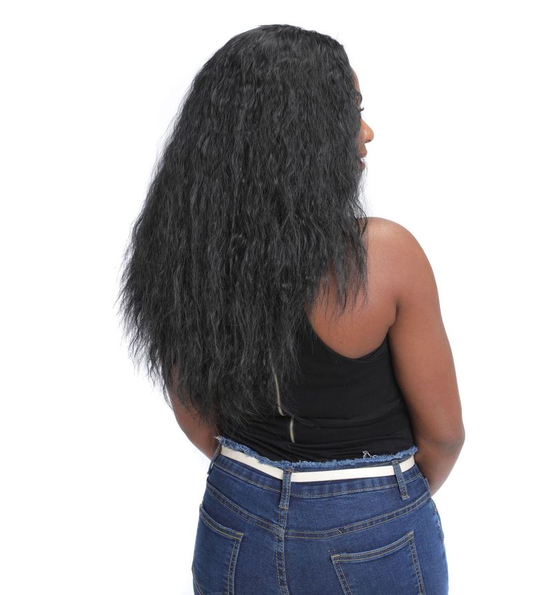 Matte realistic corn perm long curly hair wig head wool curl middle long hair wig head fluffy curly hair wig_voghion.com