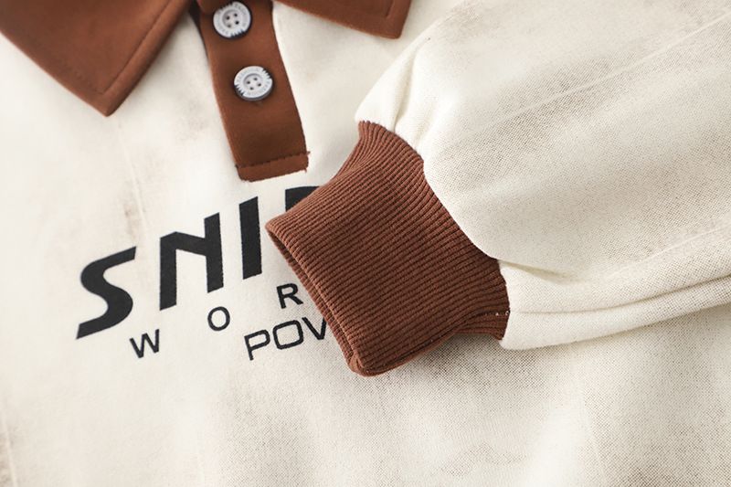 Abbigliamento per bambini primavera e autunno 2025, versione coreana, colletto a ribalta, casual, felpa con cappuccio e maniche lunghe, due pezzi._voghion.com