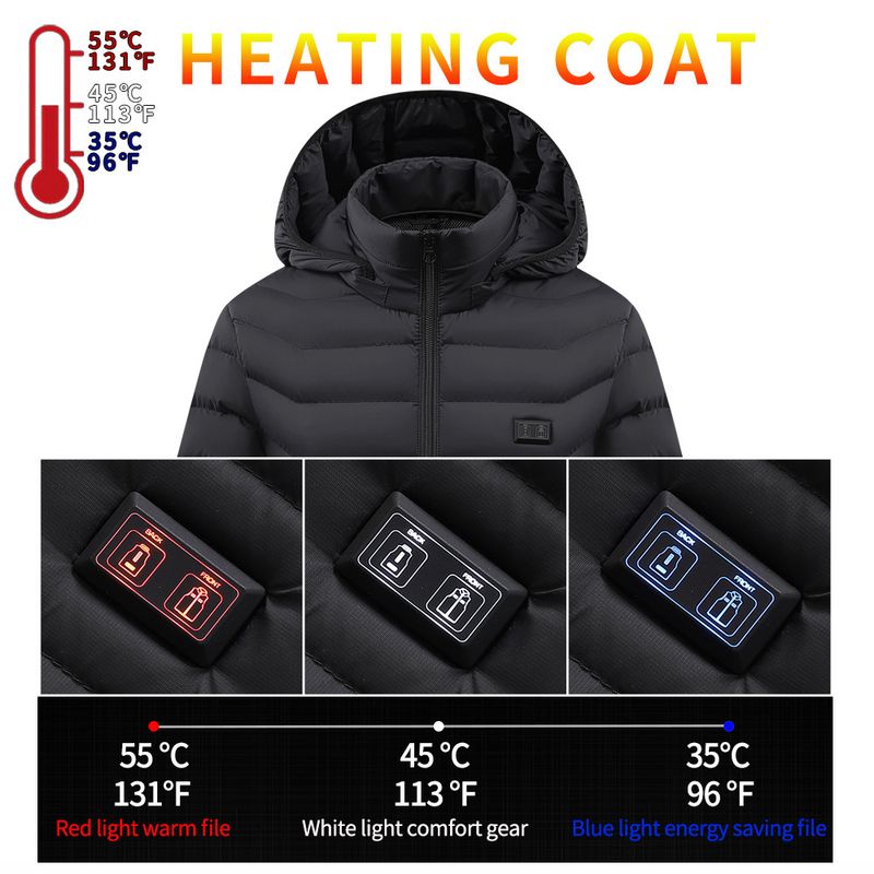 Herrenbekleidung Damen Heizjacke Heizbaumwollmantel Doppelkontrollschalter Lade USBYKK Jacke_voghion.com