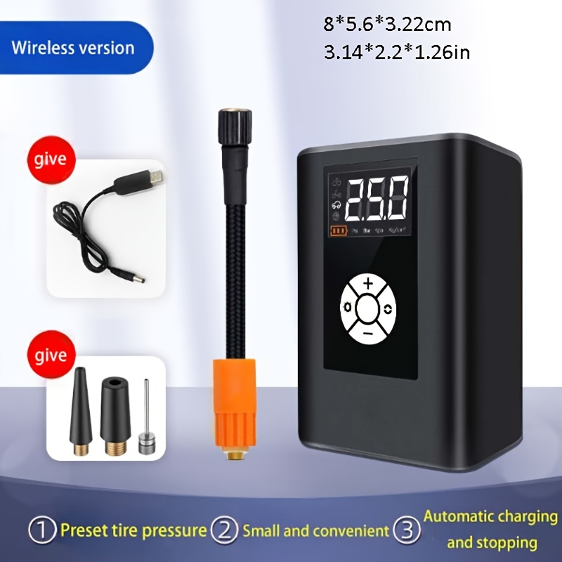 La pompa ad aria elettrica portatile gonfia i pneumatici della tua auto rapidamente e facilmente senza fili_voghion.com