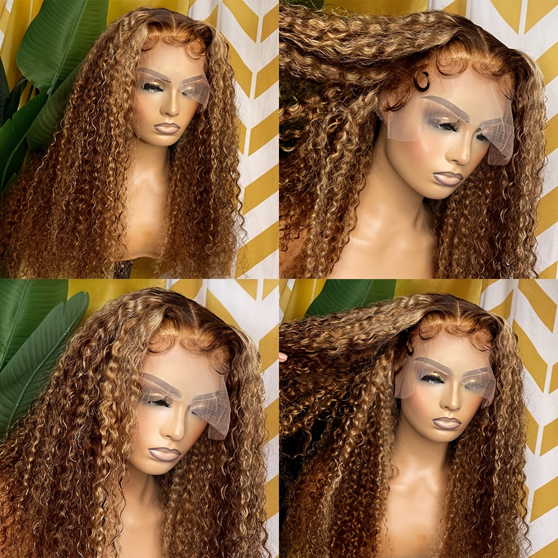 180%Densidad13x4EncajeFron Peluca de cabello humanoDestacadoOmbre13x4RizadoPeluca de cabello humanoBrasileñoRemyMielRubioOla profundaPeluca delantera30 pulgadas sexy, desprendimiento mínimo,_voghion.com