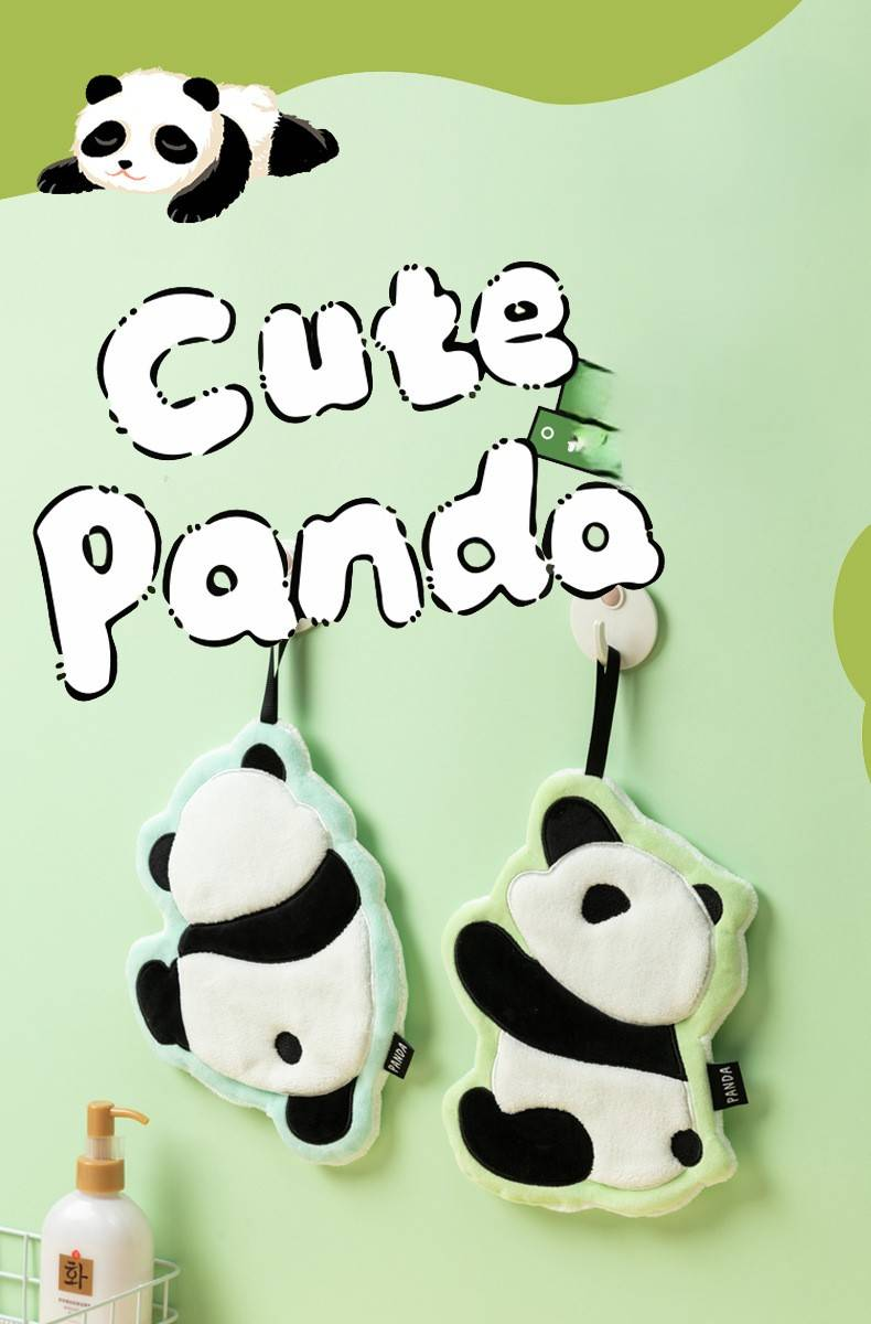 Toalla de mano Panda Toalla de vellón absorbente gruesa_voghion.com