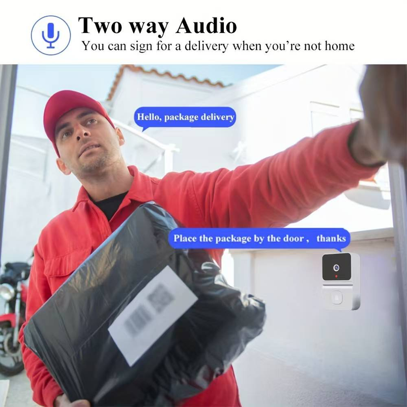 1pc Smart Visual Doorbell, Wireless Wifi Household Low Power Consumption Long Standby, APP Remote Intercom(build In Battery)_voghion.com