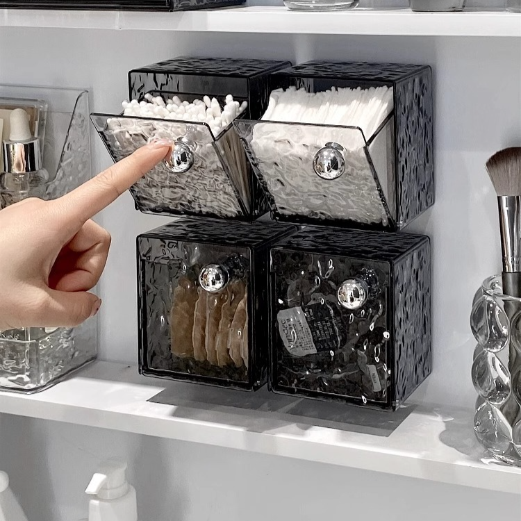 Aufbewahrungsbox für Badezimmerspiegelschrank, Badezimmerschrank, Wattestäbchenbox, Aufbewahrungsregal für Kosmetikwatte, Waschbecken, Make-up-Entferner, Aufbewahrungsbox aus Baumwolle_voghion.com