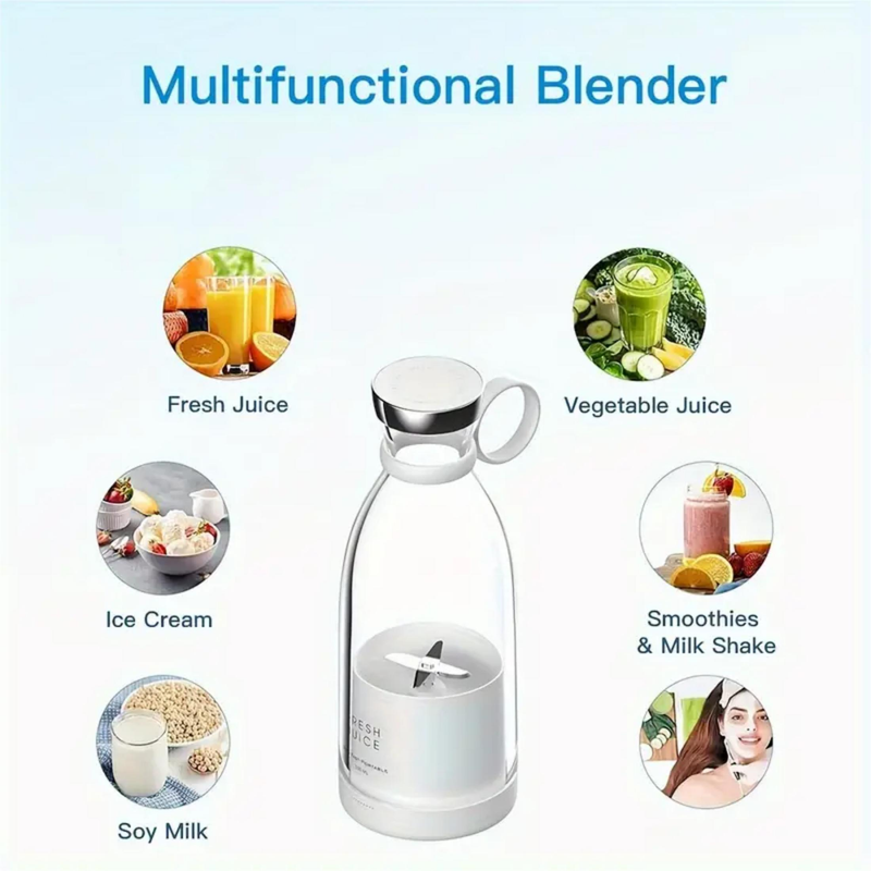 350ml Portable Electric Wireless Mini Fruit Blender Juicer - Perfect For On-the-Go! _voghion.com
