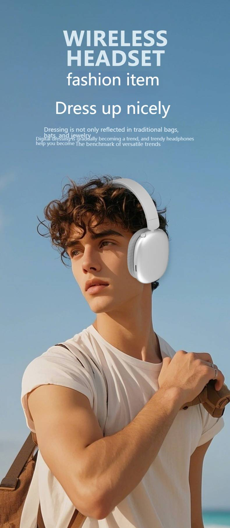 Wireless Bluetooth Headphones Over-Ear, Lightweight Comfort, 50-Hour Playtime, Hi-Fi Stereo Sound, Built-in Mic, Foldable Design For Travel_voghion.com