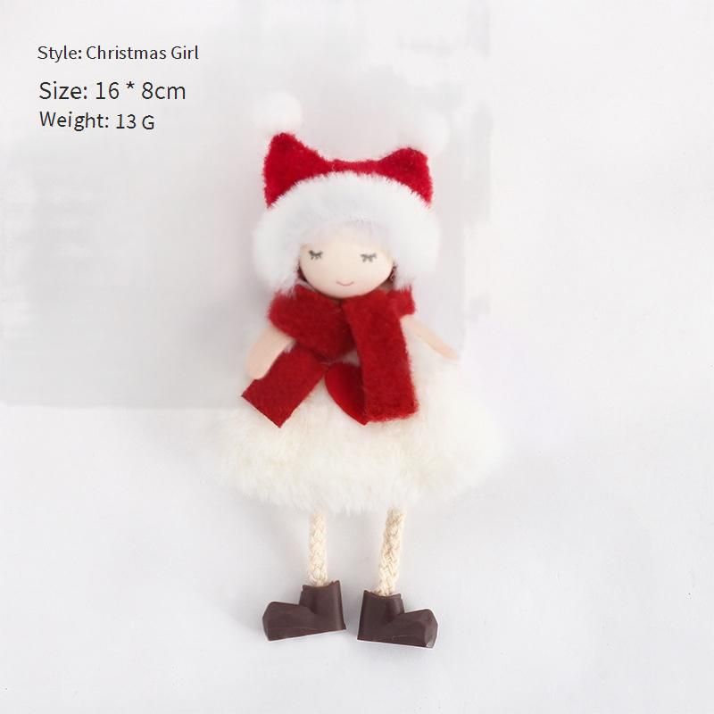 Weihnachtsdekorationsset – süßer Schneemann, Weihnachtsmann und Engelspuppen, handgefertigter Baumschmuck für die Feiertagsdekoration_voghion.com