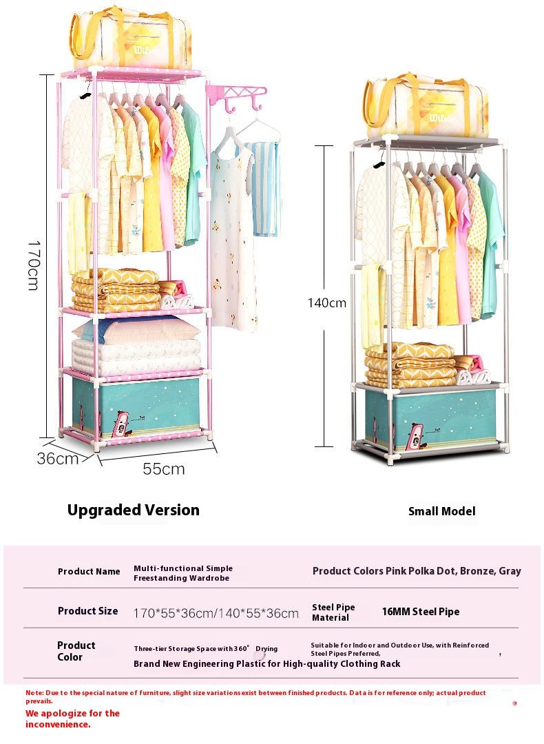 Verstellbare multifunktionale Garderobe – Robuster, freistehender Kleiderständer mit breiter Basis und 6 Haken, modernes Design für Schlafzimmer/Eingangsbereich_voghion.com