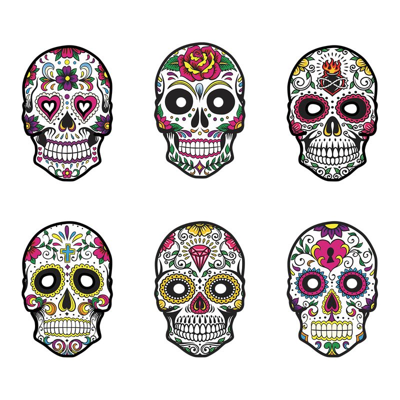 Halloween Party Masquerade Paper Skull Ghost Face Mask DIY Mask_voghion.com