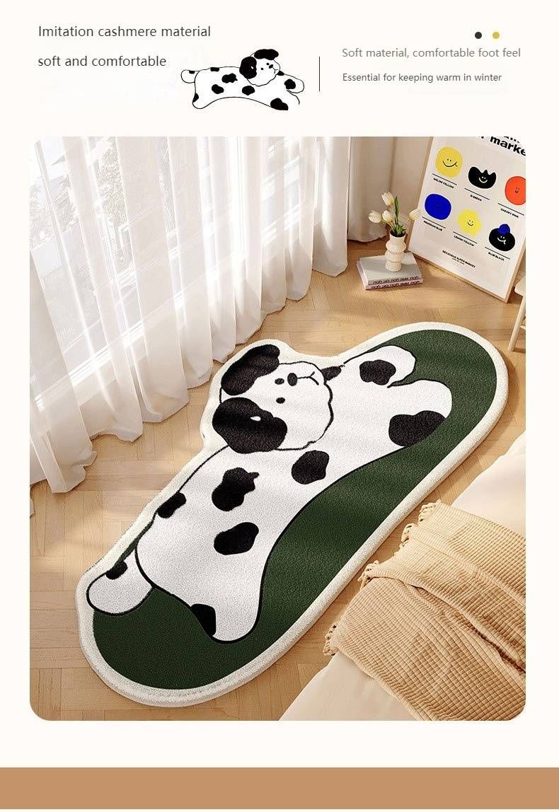 Plush Cartoon Animal Rug – Super Soft Faux Wool Runner Carpet For Kids’ Room, Bedside & Play Area, Machine Washable Non-Slip Floor Mat_voghion.com