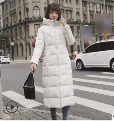 Extra Long & Thick Winter Down Coat For Women, Knee-Length Hooded Warm Jacket With Memory Cotton Filling_voghion.com