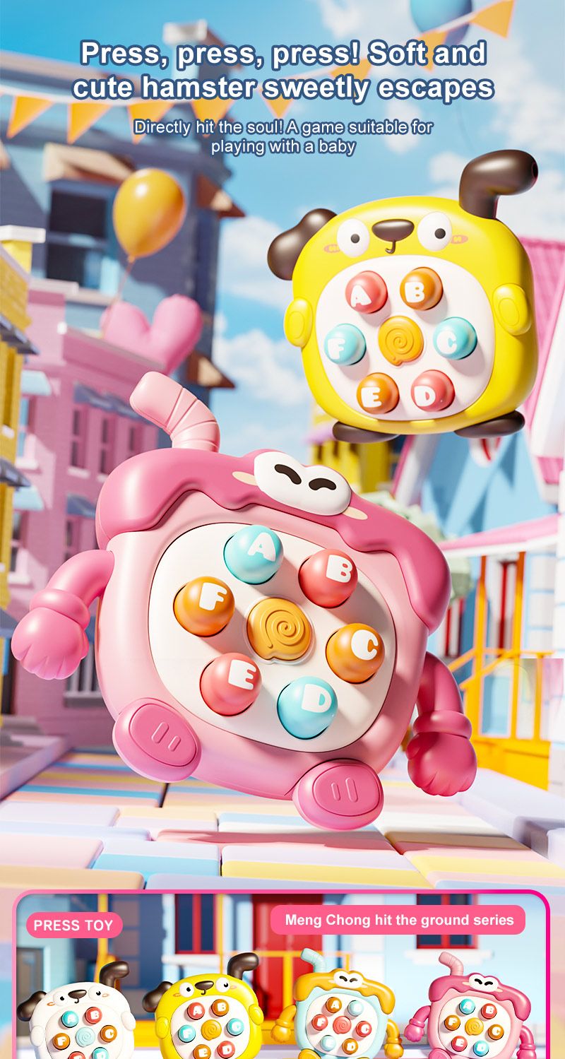 Interactive Handheld Plastic Whack A Mole Game Educational Toy For 3 To 4 Years Old Enhances Hand Eye Coordination For Babies_voghion.com