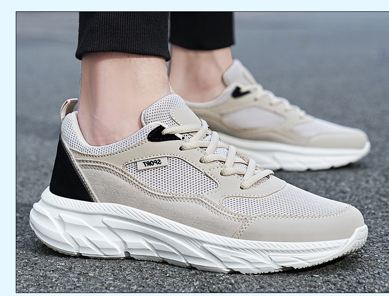 Man Work Shoes Casual Shoes Walking Shoes Sneakers Rubber Sole Mesh Arch Support Cushioned Sneakers Footgear_voghion.com