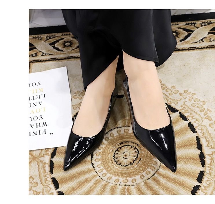 Comfortable Low-heeled Cat Heel Light-mouth Pointed Women's Shoes Spring And Autumn Single Shoes_voghion.com