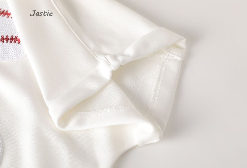 hot selling 2024 Spring And Summer Sequin Baseball Game Loose T-Shirt Women's Short-Sleeve O-Neck Pullover Top_voghion.com