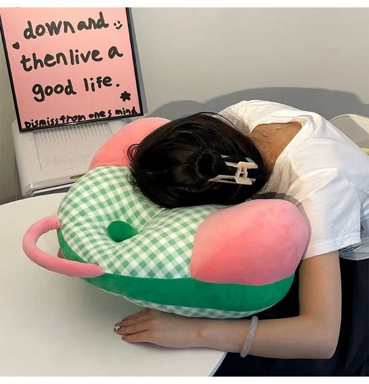 Coussin lombaire créatif et mignon en dopamine, pour bureau, dossier, taille, dortoir, canapé, long, assis, chevet_voghion.com