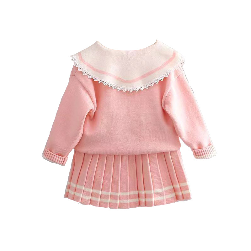 Zweiteiliges modisches Baby-Herbstpullover-Set. Modischer, süßer, supersüßer Mädchen-schöner Rock_voghion.com