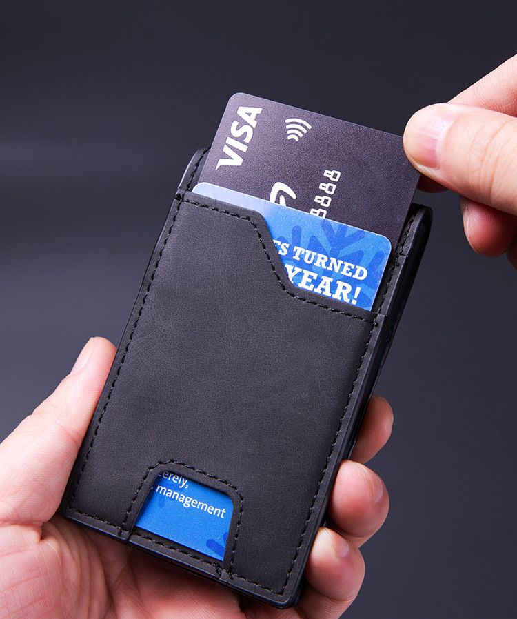 Schlankes RFID-blockierendes Kartenetui aus Aluminiumlegierung – Multifunktionale Geldbörse für Kreditkarten, Bargeld und Ausweis_voghion.com