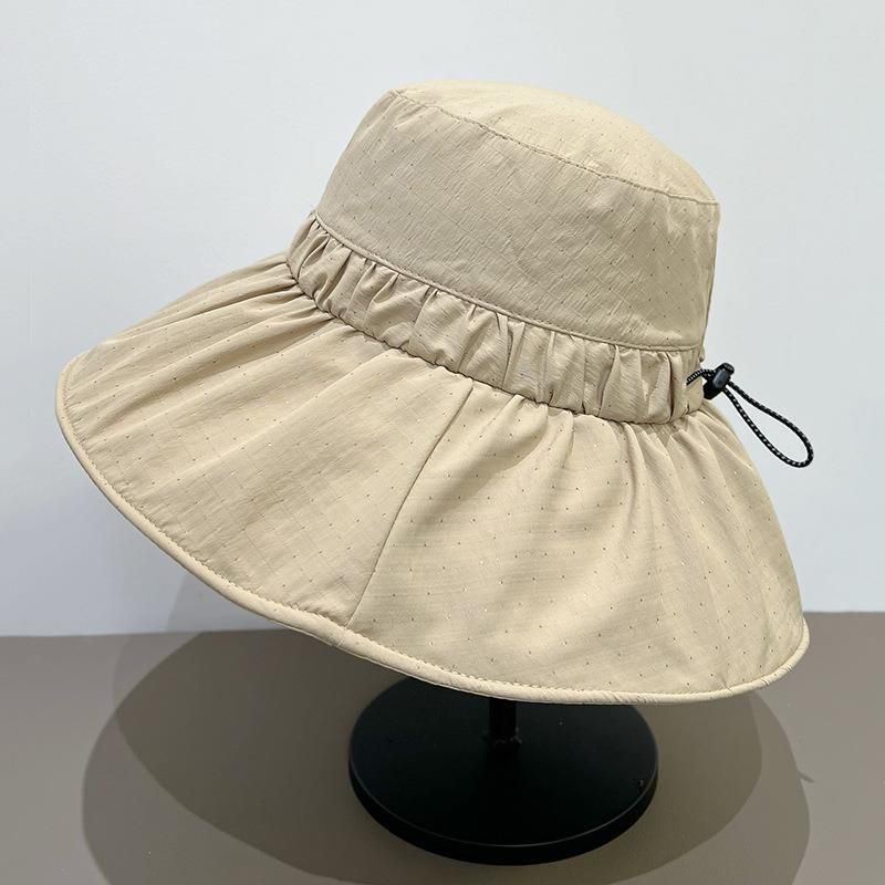 Washable Breathable Drawstring Bucket Women's Casual Hat Fashion Summer Quick Drying Sun Protection_voghion.com