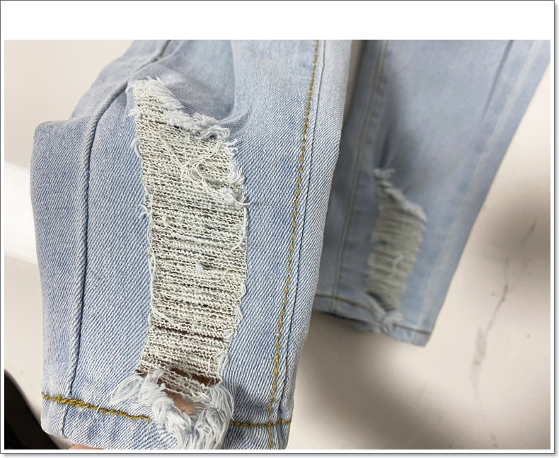 Women's Fashion High-waisted Ripped Skinny Denim Pants_voghion.com