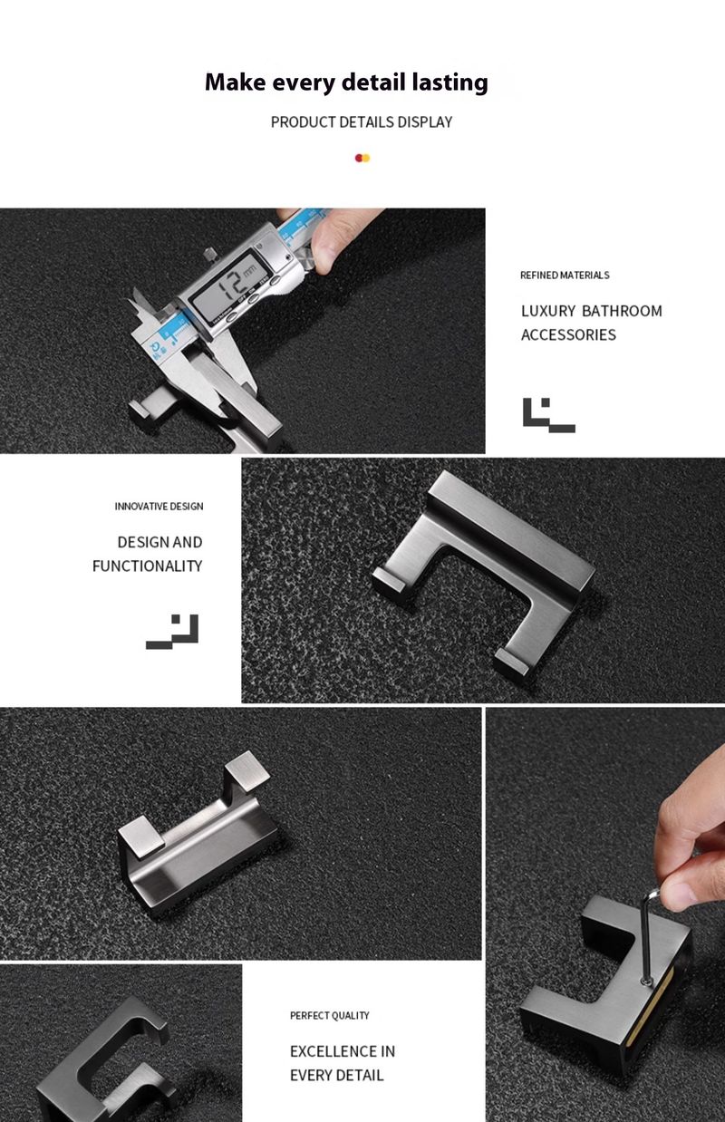 Tutto color rame, asciugamano singolo grigio, gancio dietro la porta, appendiabiti da parete per il bagno in stile nordico_voghion.com
