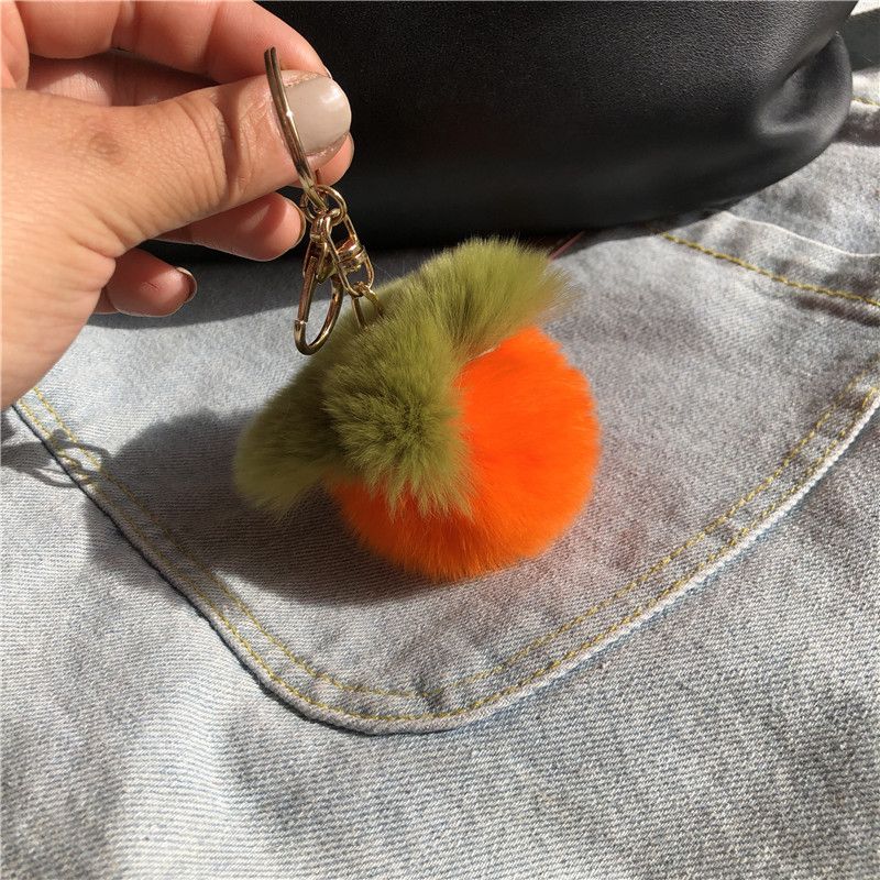 Mini ins Real Rex Rabbit Hair Mini Persimmon Portachiavi per auto Ciondolo Carino Peluche Palla Palla Borsa Decorazione appesa_voghion.com